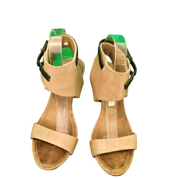 Humanoid Leather Wrap Heels Sandals taupe/Black Sz 38/8 - Picture 3 of 8